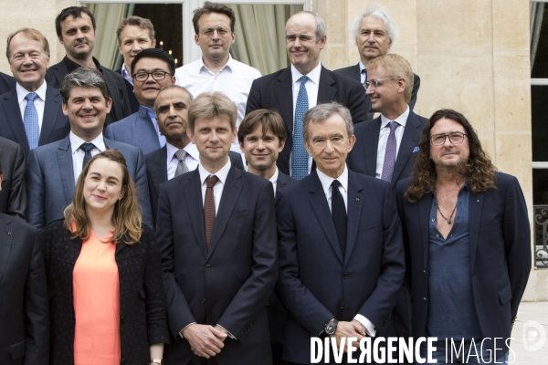Le Président de la République François HOLLANDE reçoit pour un déjeuner à l Elysée les patrons des grands groupes industriels ou start-up du numérique présents au salon Viva Technology.