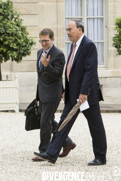 Le Président de la République François HOLLANDE reçoit pour un déjeuner à l Elysée les patrons des grands groupes industriels ou start-up du numérique présents au salon Viva Technology.