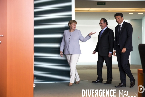 BREXIT: Angela Merkel, Matteo Renzi et François Hollande se rencontrent à Berlin