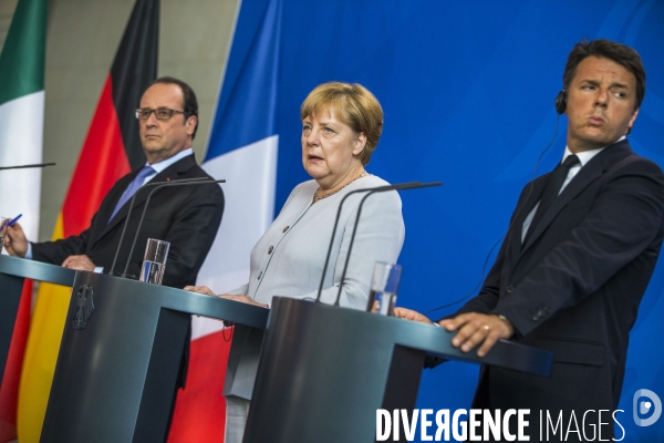 BREXIT: Angela Merkel, Matteo Renzi et François Hollande se rencontrent à Berlin