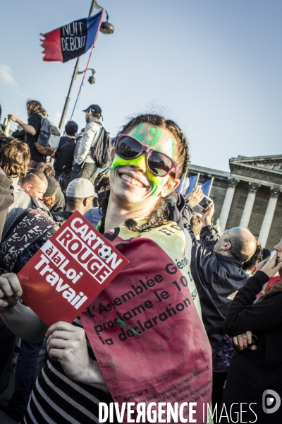 Les anti loi travail devant l Assemblee Nationale, 5 Juillet.