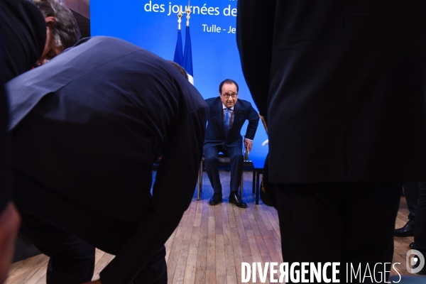 François Hollande. Commémoration du martyre de Tulle.