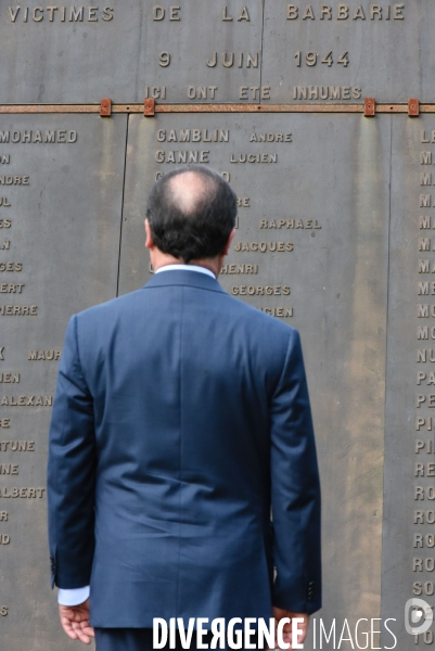 François Hollande. Commémoration du martyre de Tulle.