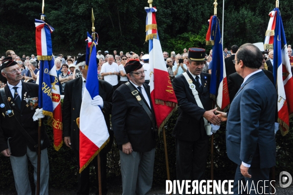 François Hollande. Commémoration du martyre de Tulle.