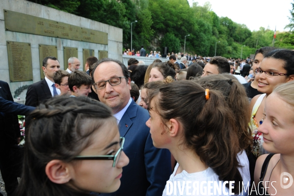 François Hollande. Commémoration du martyre de Tulle.