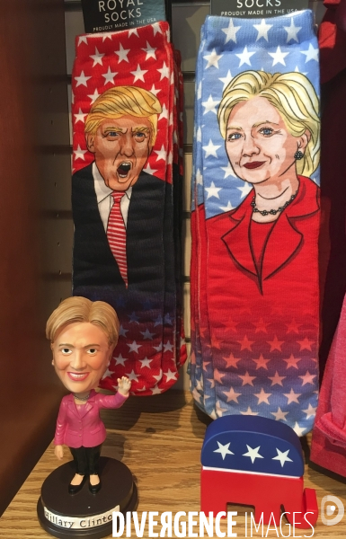Donald trump et hillary clinton en effigies