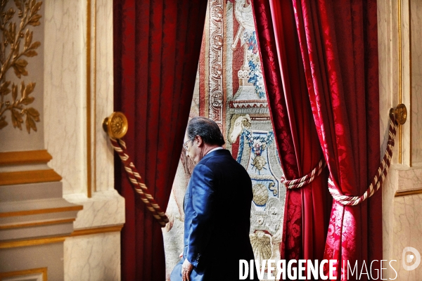 Elysée , conseil de defense et allocution de François Hollande
