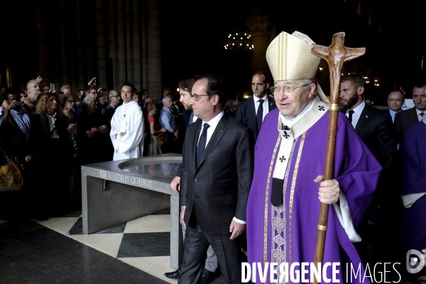 Messe hommage à Notre-Dame de Paris en mémoire du père Jacques Hamel assassiné à Saint-Etienne-du-Rouvray