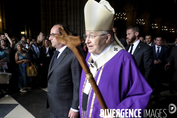 Messe hommage à Notre-Dame de Paris en mémoire du père Jacques Hamel assassiné à Saint-Etienne-du-Rouvray