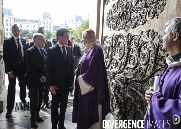 Messe hommage à Notre-Dame de Paris en mémoire du père Jacques Hamel assassiné à Saint-Etienne-du-Rouvray