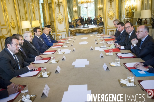 Elysée: r¢union de la conf¢rence des repr¢sentants des cultes en france