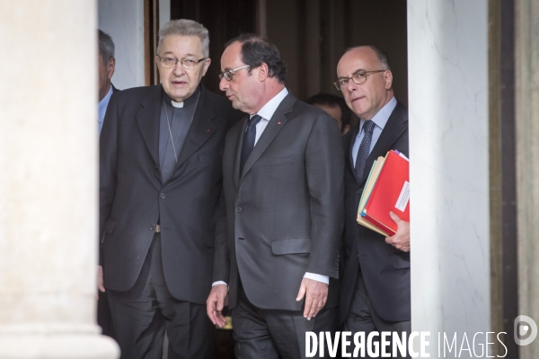 Elysée: r¢union de la conf¢rence des repr¢sentants des cultes en france