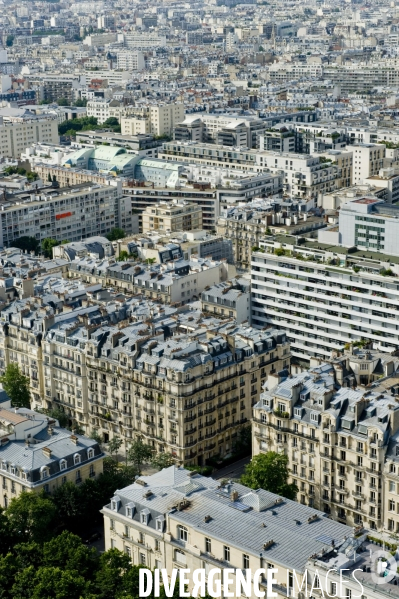 Illustration juillet 2016.Vue aerienne du 7eme arrondissement