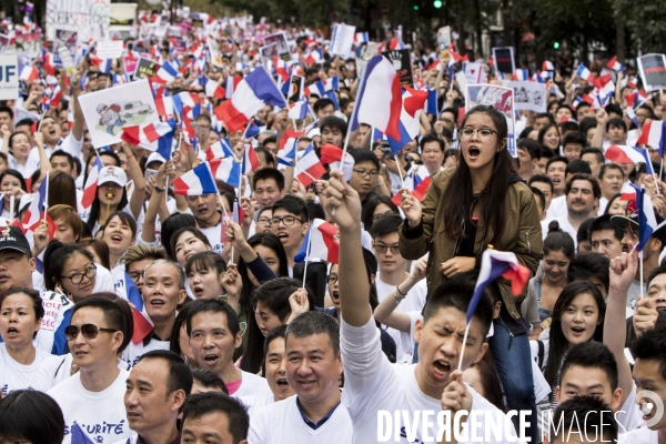 Manifestation à Paris de la communauté chinoise contre le « racisme envers les Asiatiques » après l agression mortelle de Zhang CHAOLIN à Aubervilliers début aout.