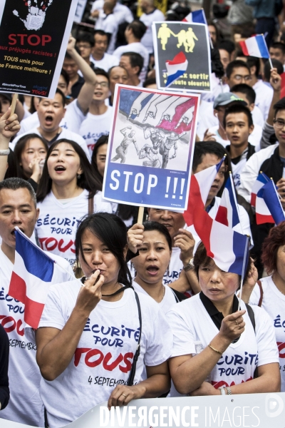 Manifestation à Paris de la communauté chinoise contre le « racisme envers les Asiatiques » après l agression mortelle de Zhang CHAOLIN à Aubervilliers début aout.