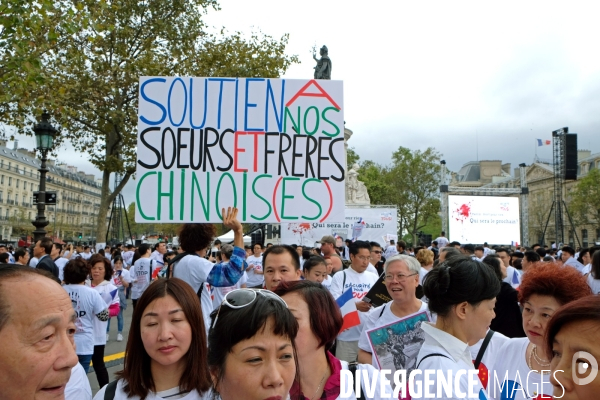 Manifestation contre les violences et l insecurtite envers les Asiatiques