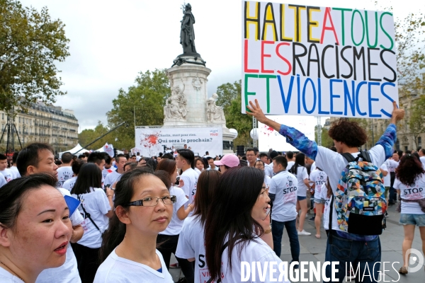 Manifestation contre les violences et l insecurtite envers les Asiatiques