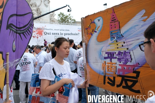 Manifestation contre les violences et l insecurtite envers les Asiatiques