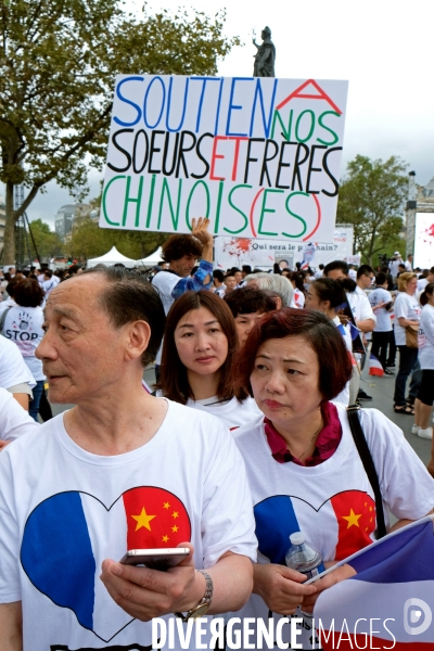 Manifestation contre les violences et l insecurtite envers les Asiatiques