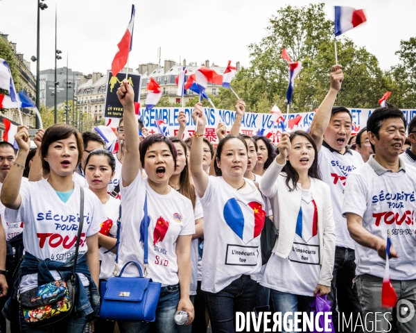 Manifestation de la communaute chinoise contre la violence et le racisme anti-asiatique