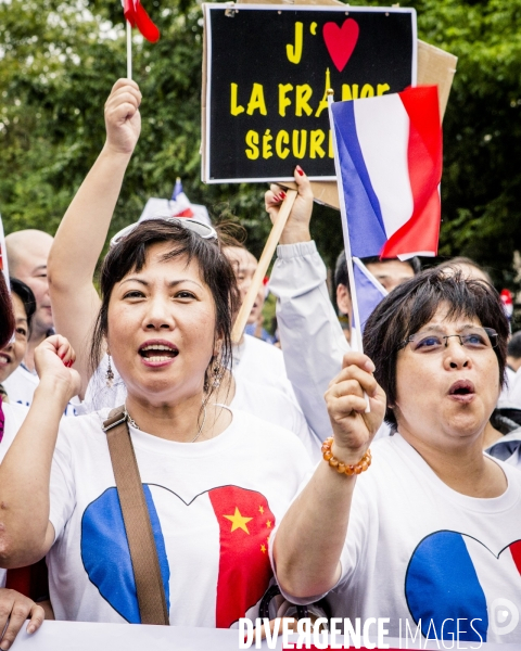 Manifestation de la communaute chinoise contre la violence et le racisme anti-asiatique