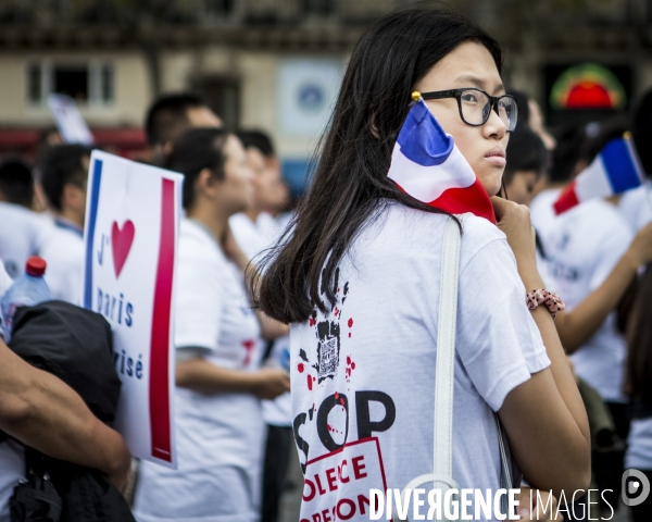 Manifestation de la communaute chinoise contre la violence et le racisme anti-asiatique