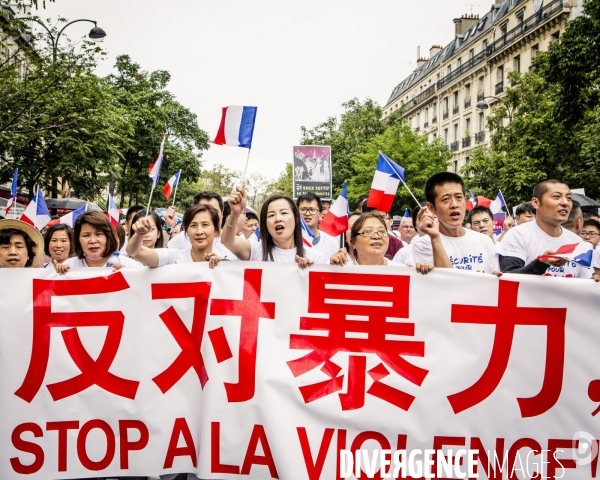 Manifestation de la communaute chinoise contre la violence et le racisme anti-asiatique