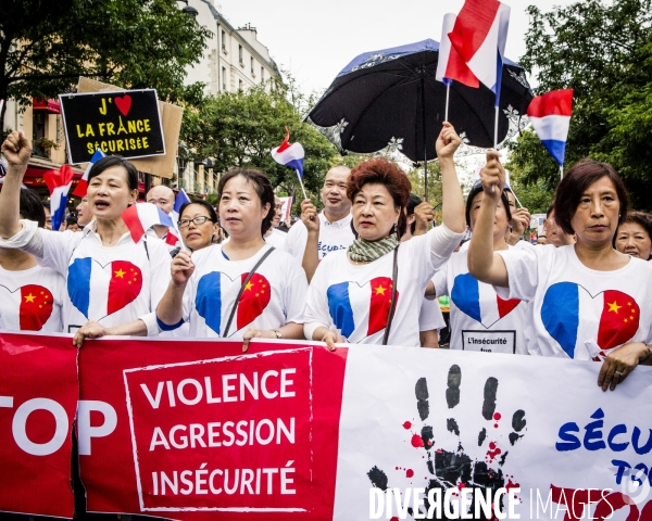 Manifestation de la communaute chinoise contre la violence et le racisme anti-asiatique