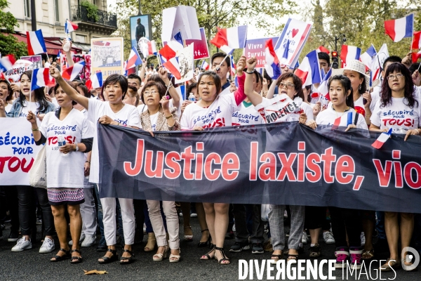 Manifestation de la communaute chinoise contre la violence et le racisme anti-asiatique