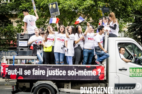 Manifestation de la communaute chinoise contre la violence et le racisme anti-asiatique