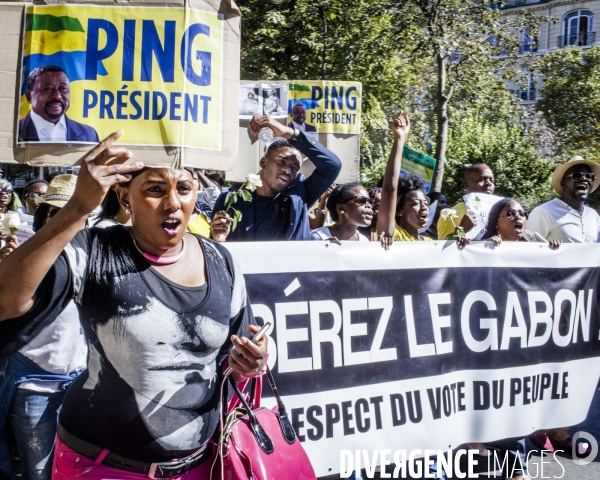 Paris-Manifestation pour la reconnaissance de l Election democratique de Jean Ping au Gabon.