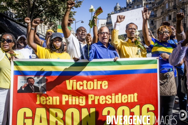 Paris-Manifestation pour la reconnaissance de l Election democratique de Jean Ping au Gabon.