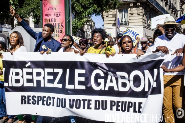 Paris-Manifestation pour la reconnaissance de l Election democratique de Jean Ping au Gabon.