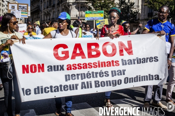 Paris-Manifestation pour la reconnaissance de l Election democratique de Jean Ping au Gabon.