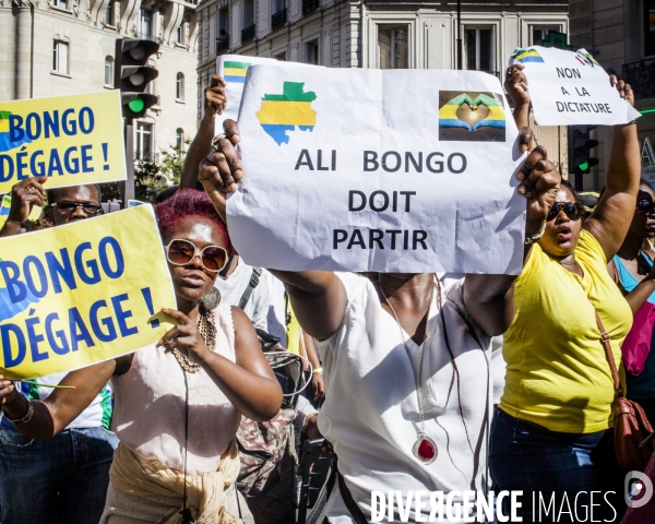 Paris-Manifestation pour la reconnaissance de l Election democratique de Jean Ping au Gabon.