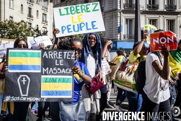 Paris-Manifestation pour la reconnaissance de l Election democratique de Jean Ping au Gabon.