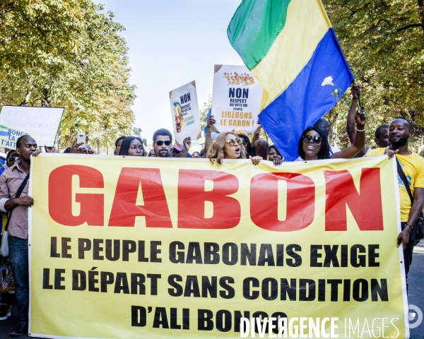 Paris-Manifestation pour la reconnaissance de l Election democratique de Jean Ping au Gabon.