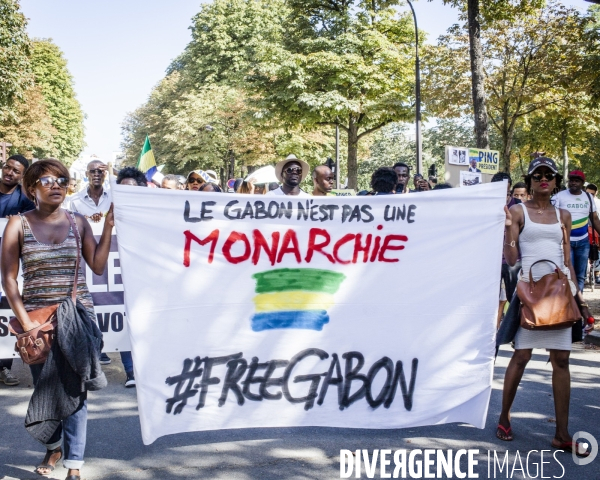 Paris-Manifestation pour la reconnaissance de l Election democratique de Jean Ping au Gabon.