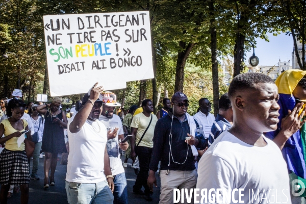 Paris-Manifestation pour la reconnaissance de l Election democratique de Jean Ping au Gabon.