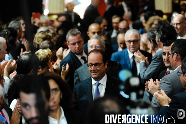 François Hollande salle Wagram.  La démocratie face au terrorisme 