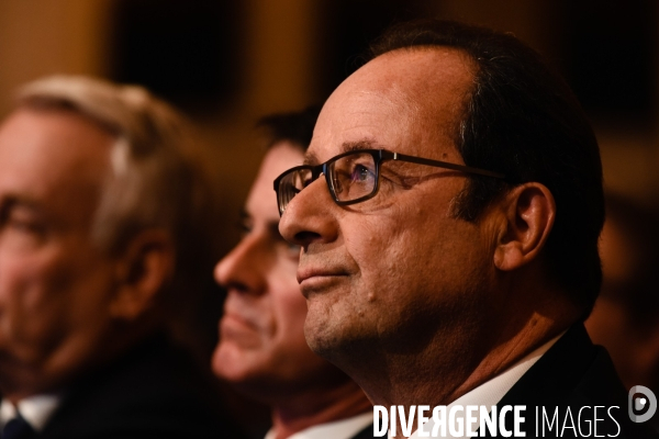 François Hollande salle Wagram.  La démocratie face au terrorisme 