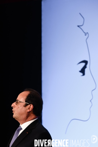 François Hollande salle Wagram.  La démocratie face au terrorisme 