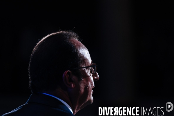 François Hollande salle Wagram.  La démocratie face au terrorisme 