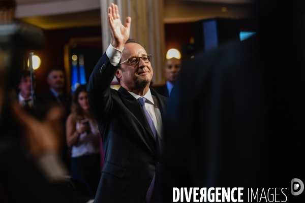 François Hollande salle Wagram.  La démocratie face au terrorisme 