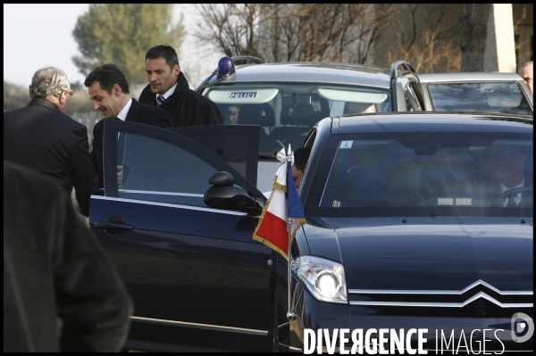 Deplacement de nicolas sarkozy en camargues