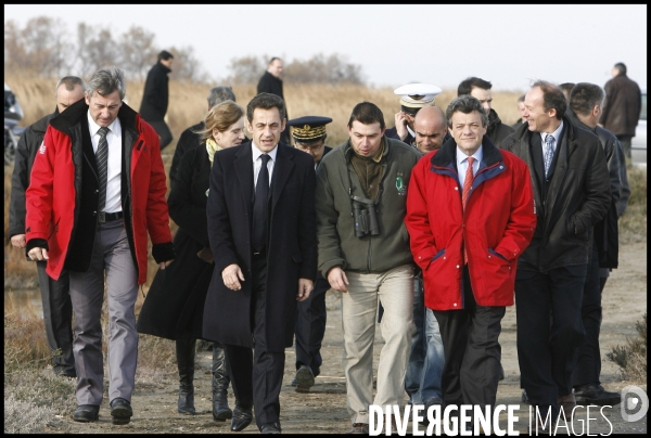 Deplacement de nicolas sarkozy en camargues