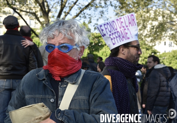 Mobilisation de la jeunesse contre le projet de la loi Travail El Khomri. Confrontation avec la police. Youth and El Khomeri law.