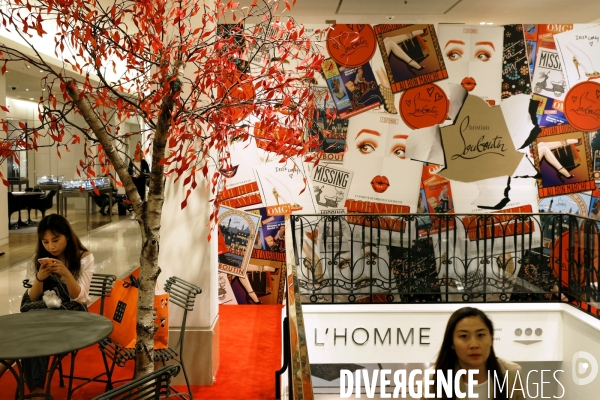 Made in Paris, exposition au Bon Marche rive gauche. Leboutin, chausseur