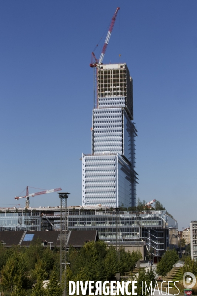 Sur le chantier du nouveau Palais de Justice dans le nord de Paris, à coté du nouveau quartier des Batignolles