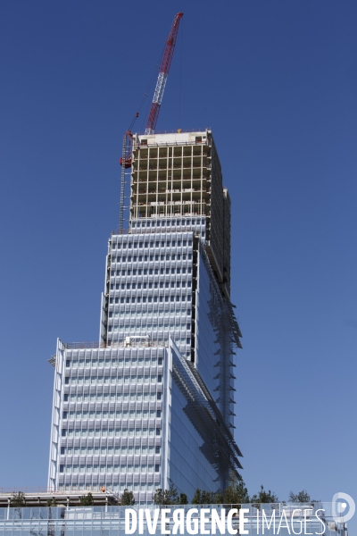 Sur le chantier du nouveau Palais de Justice dans le nord de Paris, à coté du nouveau quartier des Batignolles